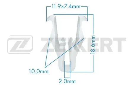 ZEKKERT BE2683 Клипса крепёжная Mazda , Mitsubishi (миним. кол-во заказа 10 шт)