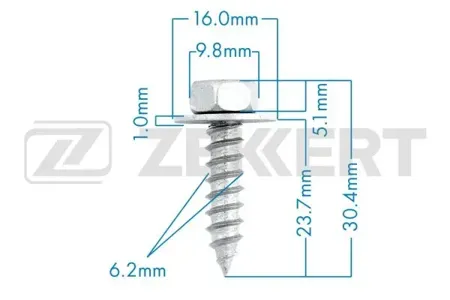 ZEKKERT BE2696 Саморез Toyota (миним. кол-во заказа 10 шт)