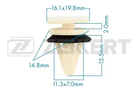 ZEKKERT BE2730 Клипса крепёжная Hyundai (миним. кол-во заказа 10 шт)