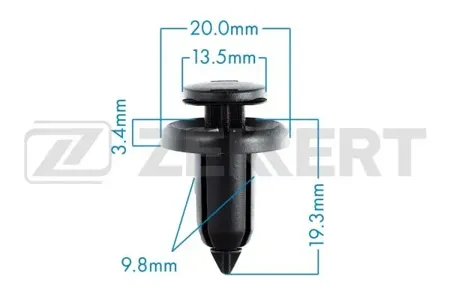 ZEKKERT BE3010 Клипса крепёжная Honda (миним. кол-во заказа 10 шт)