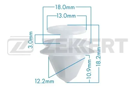 ZEKKERT BE3063 Клипса крепёжная Citroen , Peugeot , Renault (миним. кол-во заказа 10 шт)