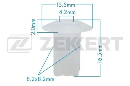 ZEKKERT BE3104 Клипса крепёжная BMW , Citroen , Nissan , Peugeot , Renault (миним. кол-во заказа 10 шт)