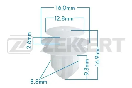 ZEKKERT BE3115 Клипса крепёжная Honda , Toyota (миним. кол-во заказа 10 шт)