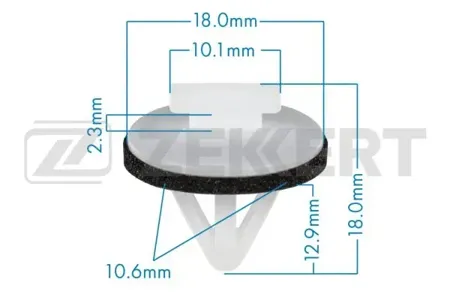 ZEKKERT BE3119 Клипса крепёжная Toyota (миним. кол-во заказа 10 шт)