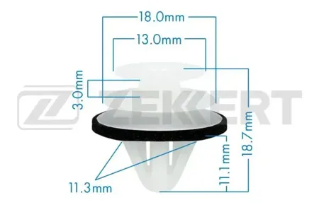 ZEKKERT BE3222 Клипса крепёжная Toyota (миним. кол-во заказа 10 шт)