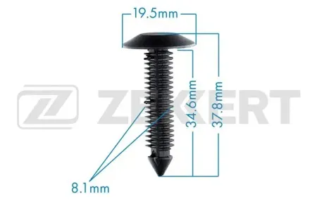 ZEKKERT BE3364 Клипса крепёжная General Motors (миним. кол-во заказа 10 шт)