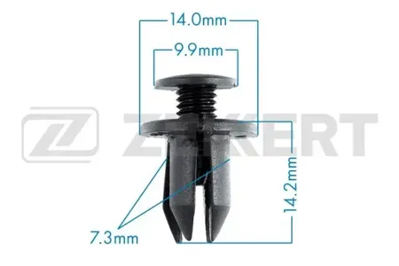 ZEKKERT BE3394 Клипса крепёжная General Motors , Honda , Mazda , Subaru , Toyota (миним. кол-во заказа 10 шт)