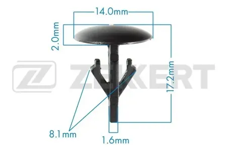 ZEKKERT BE3444 Клипса крепёжная Honda (миним. кол-во заказа 10 шт)