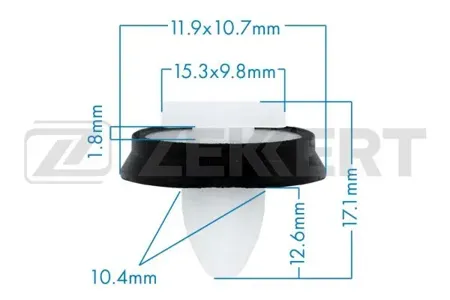 ZEKKERT BE3467 Клипса крепёжная Alfa Romeo , Chrysler , Citroen , Fiat , Lancia, Peugeot (миним. кол-во заказа 10 шт)
