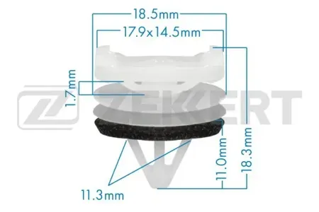 ZEKKERT BE3520 Клипса крепёжная Mazda (миним. кол-во заказа 10 шт)