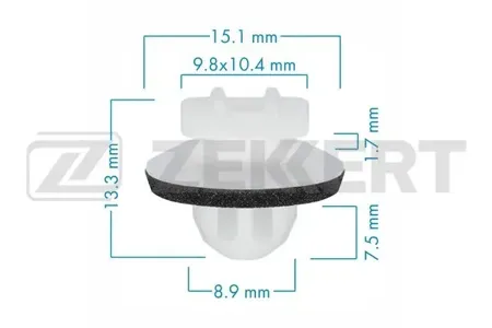 ZEKKERT BE3594 Клипса крепёжная Toyota (миним. кол-во заказа 10 шт)