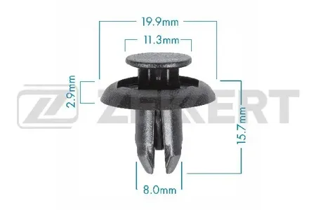 ZEKKERT BE3613 Клипса крепёжная Mazda , Toyota (миним. кол-во заказа 10 шт)