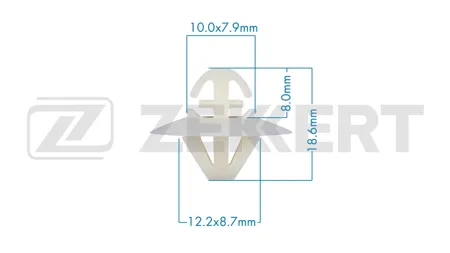 ZEKKERT BE3649 Клипса крепёжная VAG (миним. кол-во заказа 10 шт)
