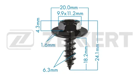 ZEKKERT BE3672 Саморез Toyota (миним. кол-во заказа 10 шт)