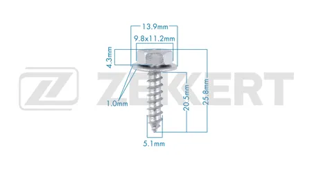 ZEKKERT BE3682 Саморез Toyota (миним. кол-во заказа 10 шт)