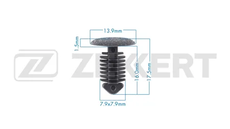 ZEKKERT BE3728 Клипса крепёжная Citroen , General Motors , Opel , Peugeot (миним. кол-во заказа 10 шт)