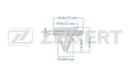 ZEKKERT BE3756 Клипса крепёжная General Motors (миним. кол-во заказа 10 шт)