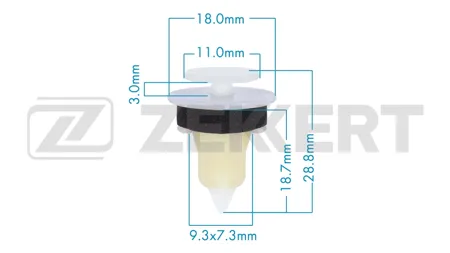 ZEKKERT BE3764 Клипса крепёжная Chrysler (миним. кол-во заказа 10 шт)