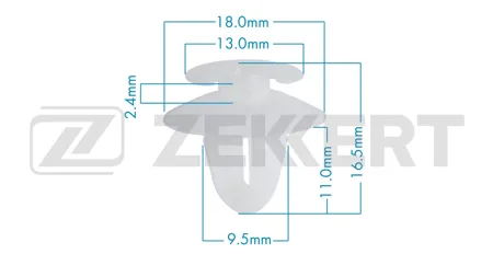 ZEKKERT BE3808 Клипса крепёжная Mercedes (миним. кол-во заказа 10 шт)