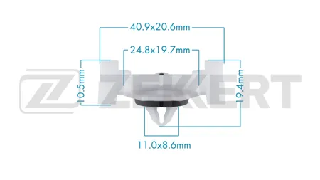 ZEKKERT BE3827 Клипса крепёжная Mercedes (миним. кол-во заказа 10 шт)