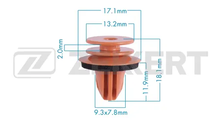 ZEKKERT BE3828 Клипса крепёжная Mercedes (миним. кол-во заказа 10 шт)