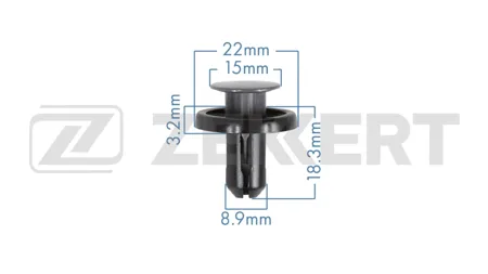 ZEKKERT BE3863 Клипса крепёжная Toyota (миним. кол-во заказа 10 шт)