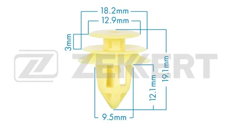ZEKKERT BE3865 Клипса крепёжная Toyota , Lexus (миним. кол-во заказа 10 шт)