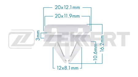 ZEKKERT BE3868 Клипса крепёжная Cadillac (миним. кол-во заказа 10 шт)