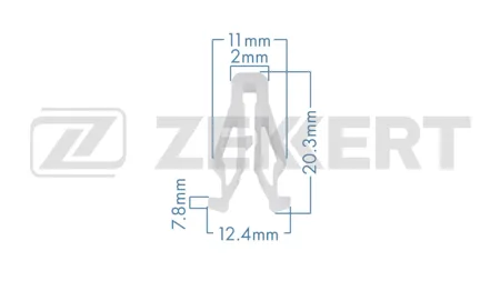 ZEKKERT BE3875 Клипса крепёжная Hyundai , Kia (миним. кол-во заказа 10 шт)