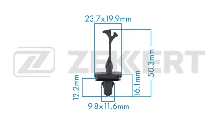 ZEKKERT BE3887 Клипса крепёжная Geely (миним. кол-во заказа 10 шт)
