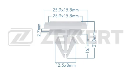 ZEKKERT BE3891 Клипса крепёжная General Motors (миним. кол-во заказа 10 шт)