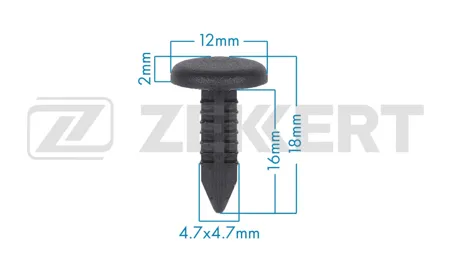 ZEKKERT BE3892 Клипса крепёжная Geely (миним. кол-во заказа 10 шт)