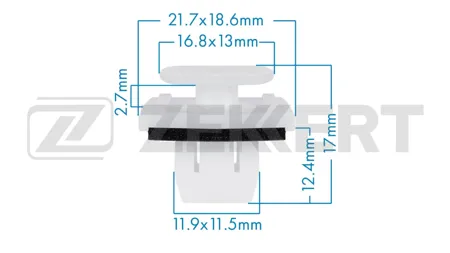 ZEKKERT BE3895 Клипса крепёжная Great Wall (миним. кол-во заказа 10 шт)