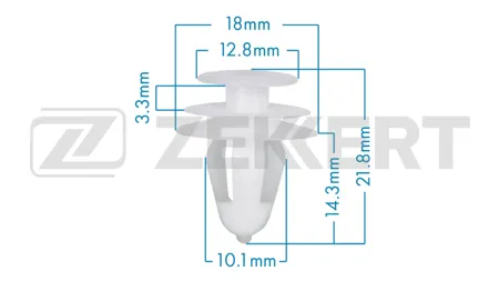 ZEKKERT BE3900 Клипса крепёжная Toyota (миним. кол-во заказа 10 шт)