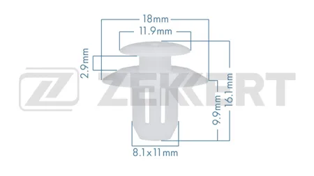 ZEKKERT BE3913 Клипса крепёжная Toyota (миним. кол-во заказа 10 шт)