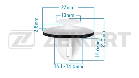 ZEKKERT BE3923 Клипса крепёжная Great Wall (миним. кол-во заказа 10 шт)