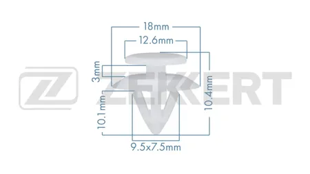 ZEKKERT BE3979 Клипса крепёжная Ford (миним. кол-во заказа 10 шт)
