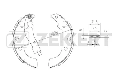 ZEKKERT BK4000 Колодки торм.барабанные задн. Peugeot 306 93-, 405 I, II 87-, Citroen Xsara Break 97-, ZX 91-