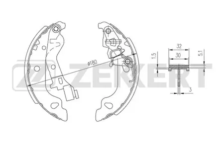 ZEKKERT BK4008 Колодки торм.барабанные задн. Fiat Punto (188) 99-