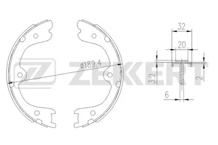 ZEKKERT BK4011 Колодки торм.барабанные задн., стоян. торм. Infiniti QX70 13-, QX50 13-