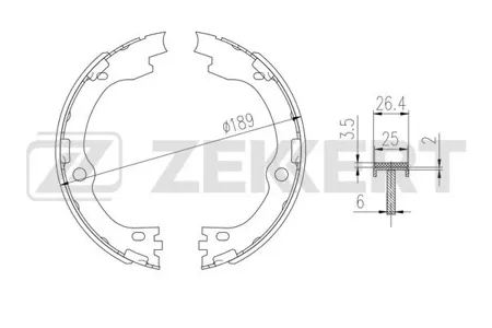 ZEKKERT BK4014 Колодки торм.барабанные задн., стоян. торм. Kia Sorento III 15-