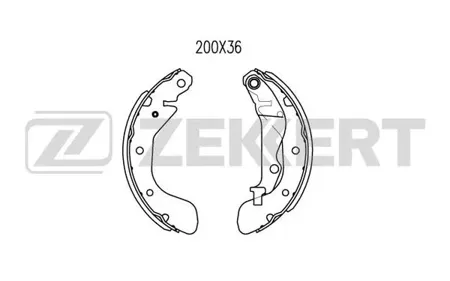 ZEKKERT BK4028 Колодки торм.барабанные задн. Chevrolet Aveo (T200, T250, T255, T300) 03-, Spark (M300) 10-, Daewoo Aveo (KLAS) 02-