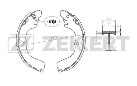 ZEKKERT BK4032 Колодки торм.барабанные задн. Mitsubishi Grand is I, II 00-, Outlander 03-, Pajero Pinin (H67) 99-
