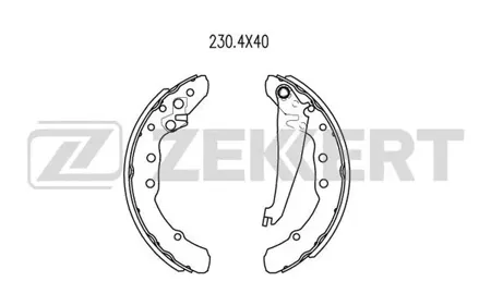 ZEKKERT BK4036 Колодки торм.барабанные задн. Audi 80 V 91-, 100 II-IV 77-, VW Caddy I,II 82-, Golf II,III 84-, Jetta II 87-, Passat III, IV 88-