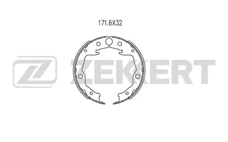 ZEKKERT BK4043 Колодки торм.барабанные задн., стоян. торм. Nissan Juke (F15) 10-, Qashqai (J10) 07-, X-Trail (T31) 07-, Toyota RAV 4 (A30,A40) 05-