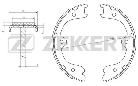 ZEKKERT BK4047 Колодки торм.барабанные задн., стоян. торм. Nissan Navara (D40M) 04-, Pathfinder (R51M) 05-
