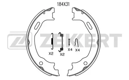 ZEKKERT BK4055 Колодки торм.барабанные задн., стоян. торм. с уст. компл. Chrysler 300 C I-II 04-, Mercedes M-Class (W163) 98-, Lancia Thema (LX) 11-