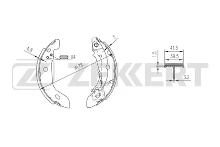ZEKKERT BK4066 Колодки торм.барабанные задн. Mercedes A-Class (W168) 97-