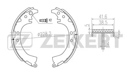 ZEKKERT BK4077 Колодки торм.барабанные задн. Toyota Camry (V10,V20) 91-, Rav 4 (A10,A20) 94-, Daihatsu Terios 97-