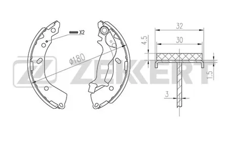 ZEKKERT BK4078 Колодки торм.барабанные задн. Hyundai Getz 02-